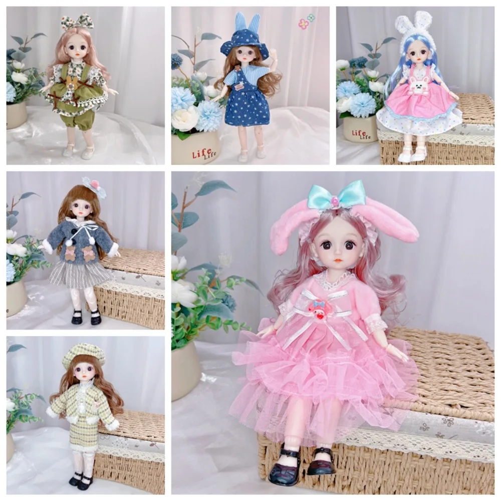 Boneca bjd de 20 articulações, 1/8, 30cm, olhos de simulação 3d, boneca multiarticular, boneca fofa bjd, rosa, azul, princesa, roupas da moda, boneca bjd