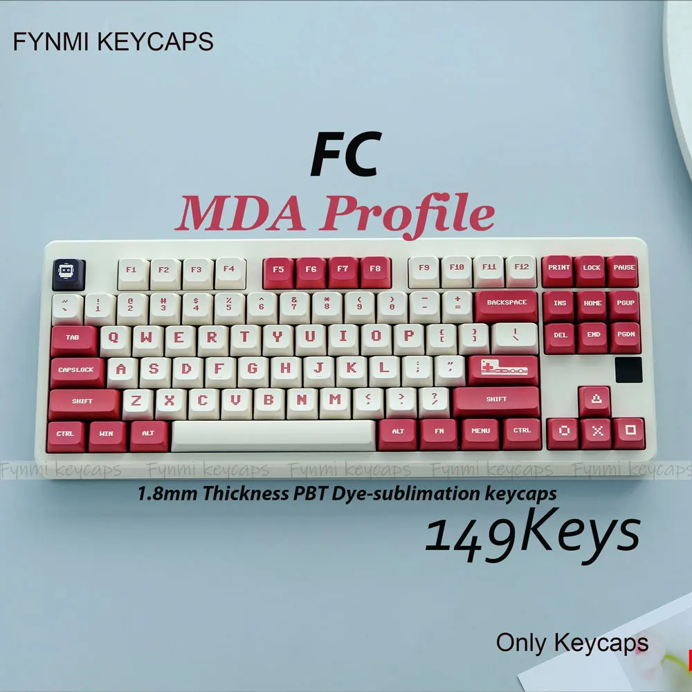 Fynmi FC GAMER 149 keys PBT Dye Sublimation MDA Keycaps for 61/68/71/75/87/98/104 Keys ANSI Mechnical keyboard