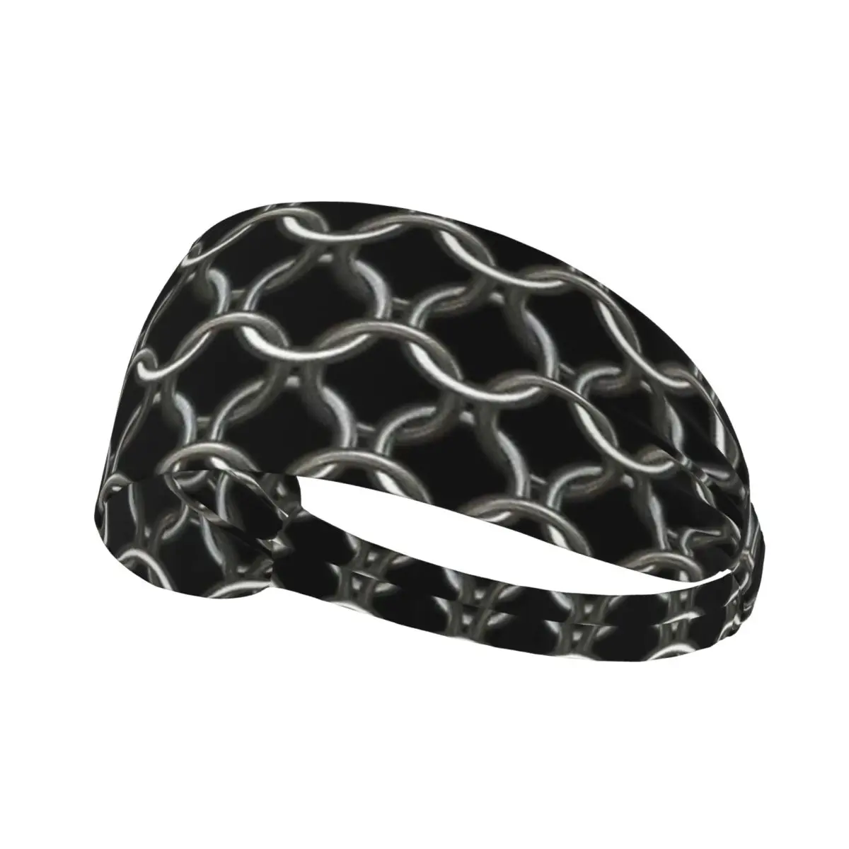 

Metal Chainmail Medieval Armor Men Women Headband Wicking Moisture Sports Sweatband for Gym Yoga Running