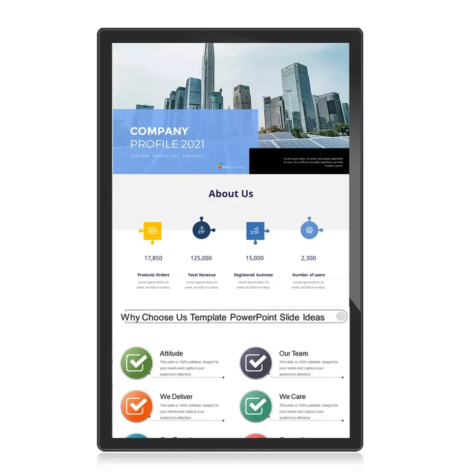شاشة داخلية تفاعلية تعمل باللمس لافتات رقمية شاشة LCD سعر لوحة القائمة شاشة إعلانية داخلية ذكية 55 بوصة #2