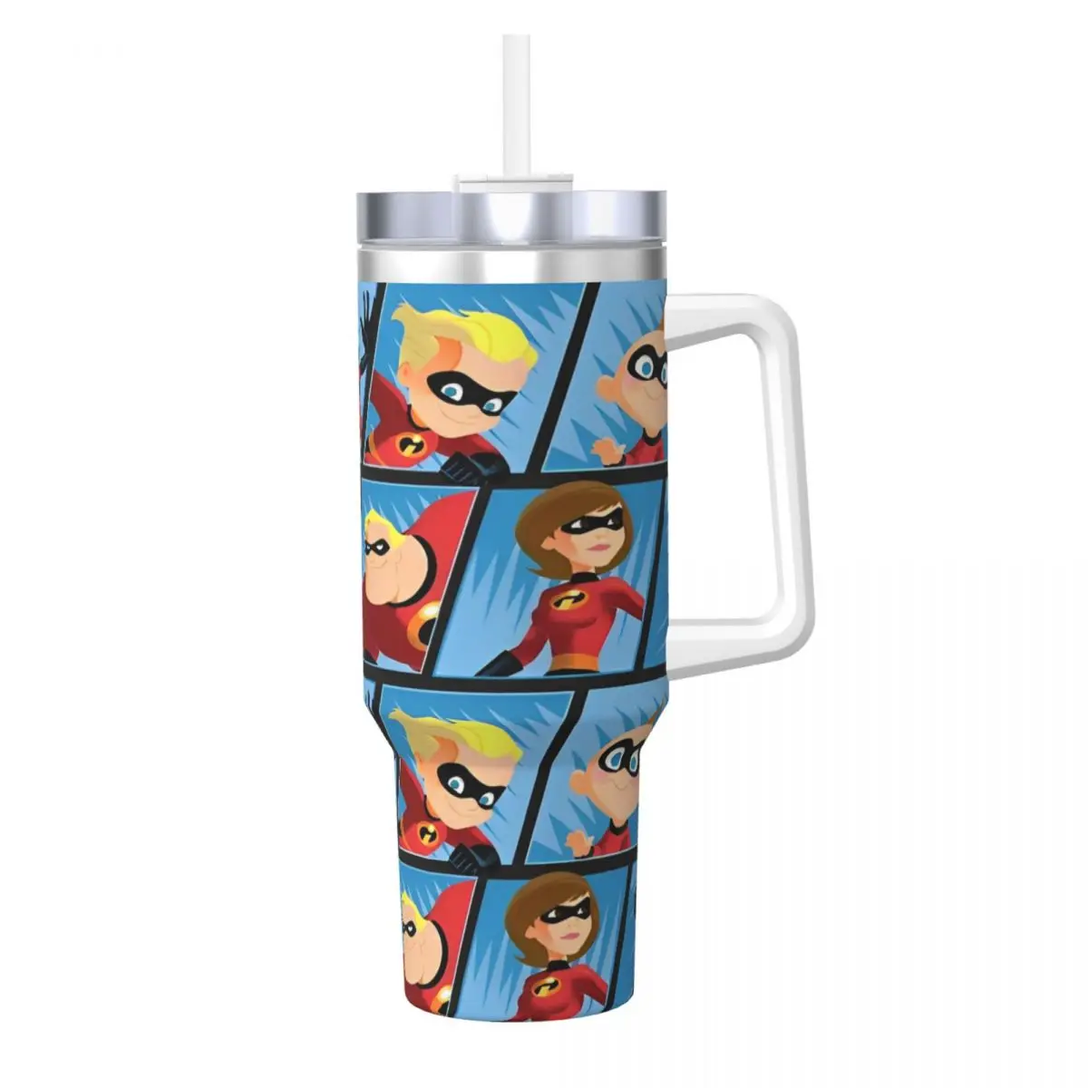 

The Incredibles Stainless Steel Tumbler Beach Car Mugs Large Coffee Mug Leakproof Cold Drink Milk Tea Water Bottle