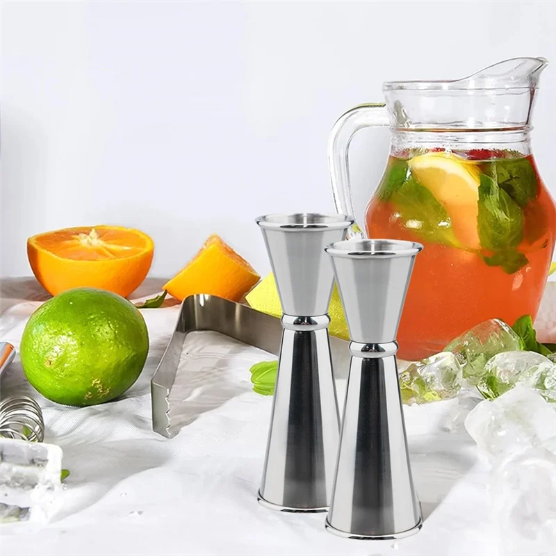 ABUL-Cocktail Jigger 2 унции, 1 унция, 2 шт. для бармена, набор Jigger, аксессуары для бара, серебро, мерный стакан