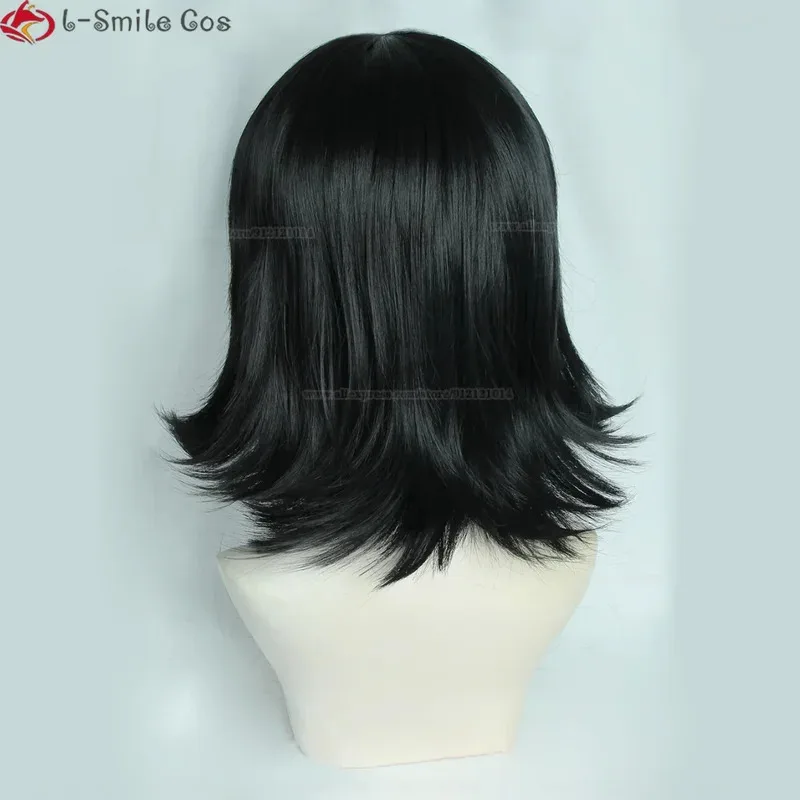 Shizuku Murasaki شعر مستعار تأثيري أنيمي هنتر x هنتر Shizuku Murasaki شعر مستعار قصير أسود الشعر نظارات مقاومة للحرارة الباروكات + غطاء شعر مستعار #6