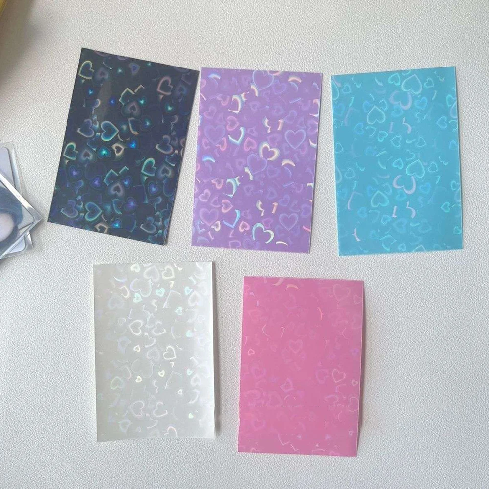 61*91mm Ins Card Sleeves Card Holder Heart Bling Photocard Holder Photo Card Films Cards Protector Photo Cards Protective