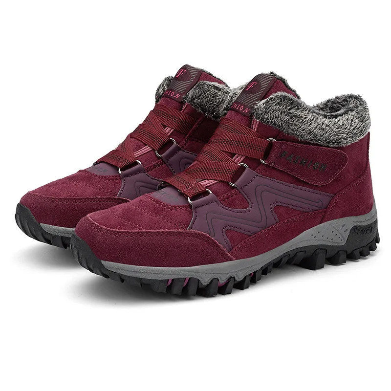 Winter Plus-size Cotton Shoes Fleece Thickened Warm Sports Shoes Outdoor Hiking Casual Snow Boots Cold-proof Warm Men's Boots