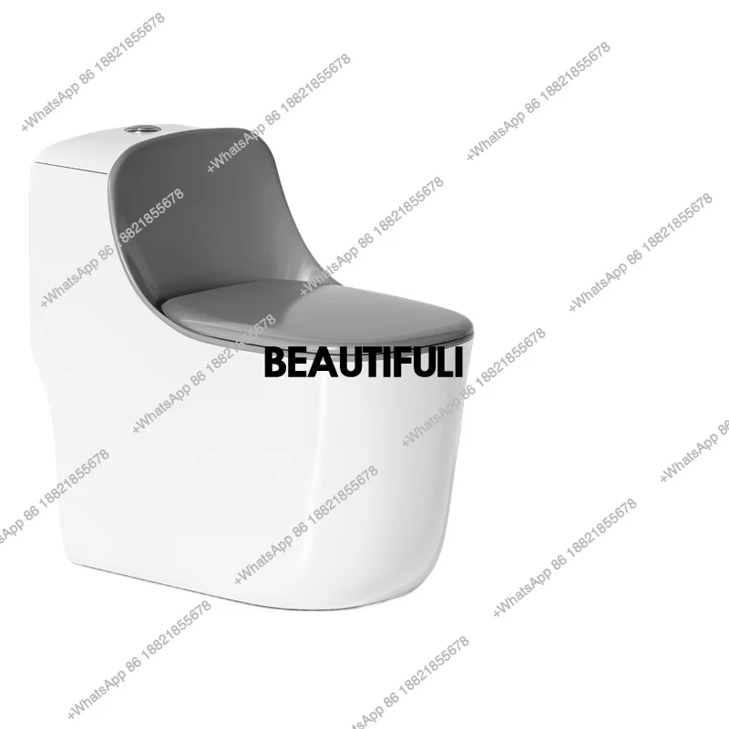 B567 Little hippo creative toilet silent siphon household ordinary color toilet toilet large pipe single hole