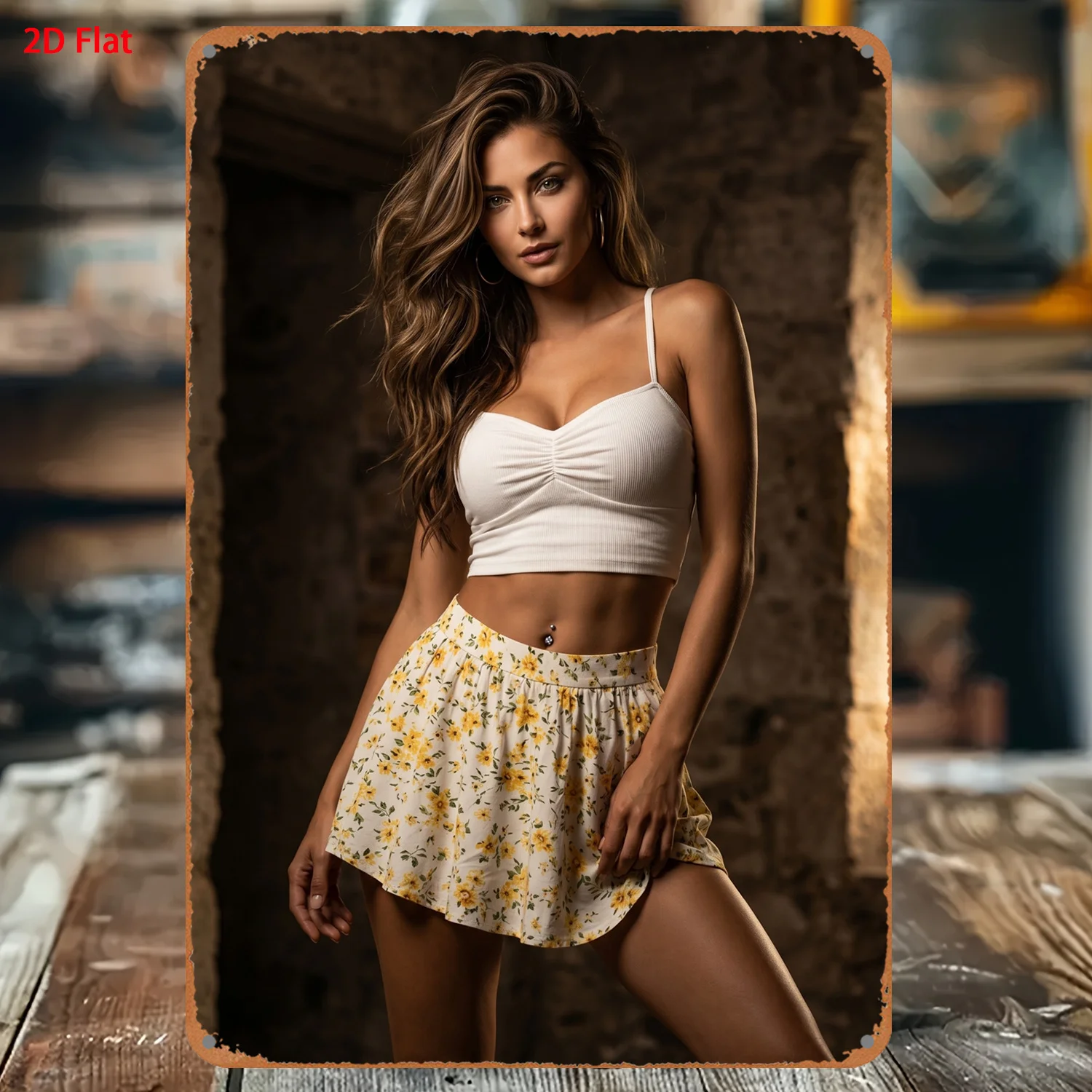 2D Metal Sign Modern Woman Wall Art Decor 8x12 Inch High Bend Resistance Durable Gift for Studio Shop Bar Club