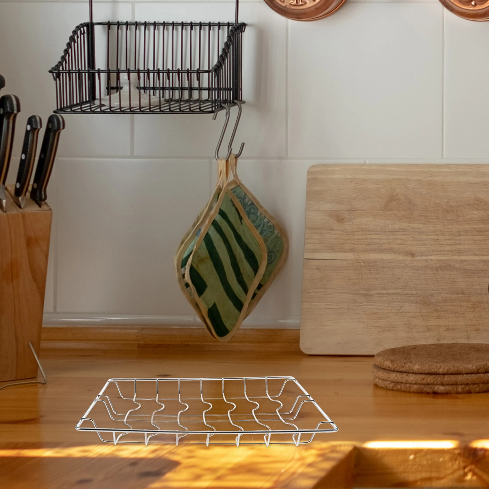 

Stainless Steel Bowl Rack Dish Drying St Slatted Mesh Frame Kitchen Counters Disinfection Cabinet Shelves Layered Basket Pullout