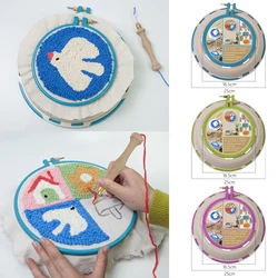 Round Embroidery Pot Double Layer ABS Plastic Embroidery Frame DIY Accessories Embroidery Hoops Cross Stitch Embroidery Hoops