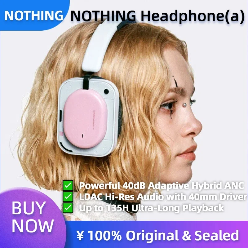 Nothing Headphone (a) Over‑Ear Wireless Headphones 40dB ANC Noise Cancelling Bluetooth 5.4 Hi‑Res LDAC 135H Long Battery Headset