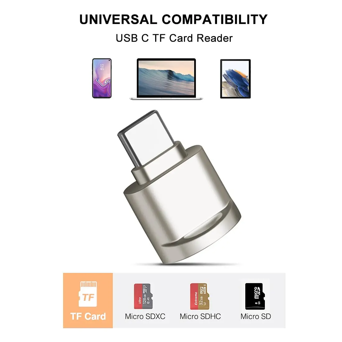 Micro SD Card Reader, USB C to SD Card Reader, TF Memory Card Reader OTG Adapter USB 3.0 Card Reader For Samsung Huawei Macbook