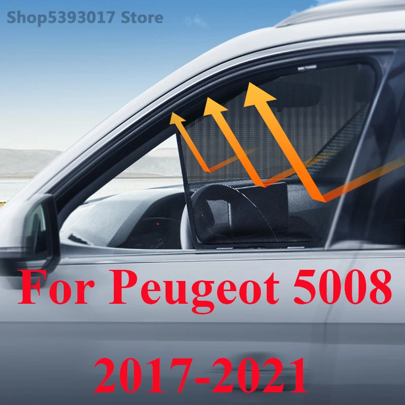 

For Peugeot 5008 2017-2021 Car Magnetic Side Window SunShades Shield Mesh Shade Blind Car Window Curtian Car Accessories