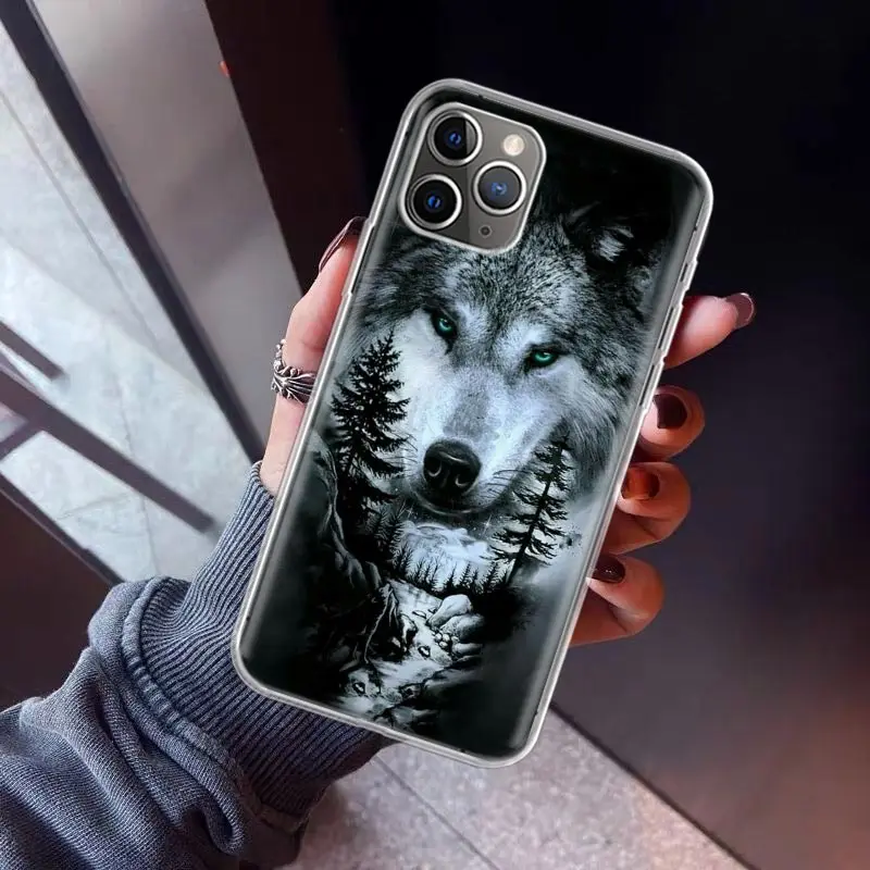 The Wolf Phone Case For Apple iPhone 11 13 14 15 16 12 Pro Max SE X XR XS 7 8 Plus Pattern Soft TPU Back Cover 11 13 14 Pro 15 +