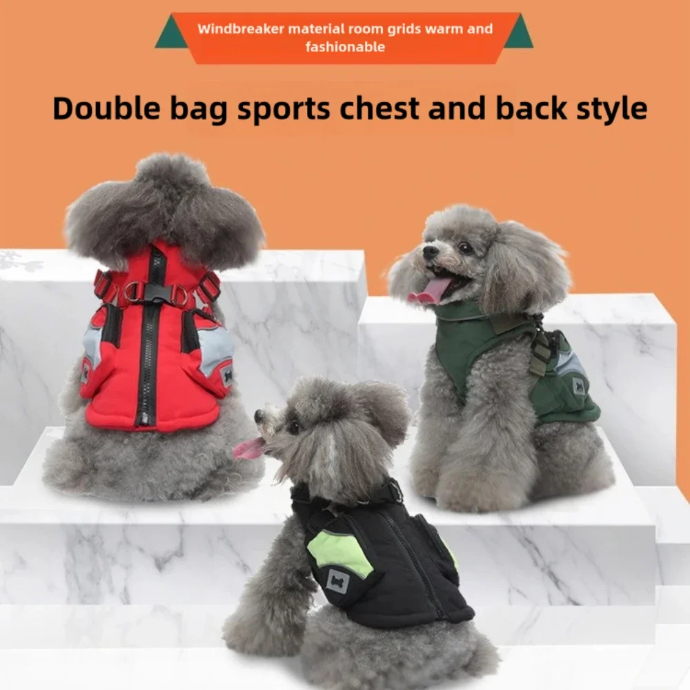 Pet Dog Clothing Large Winter Fashion Brand Clothing Coat Warm Windproof Waterproof Dual Color Down Jacke Small Medium Dog Coat