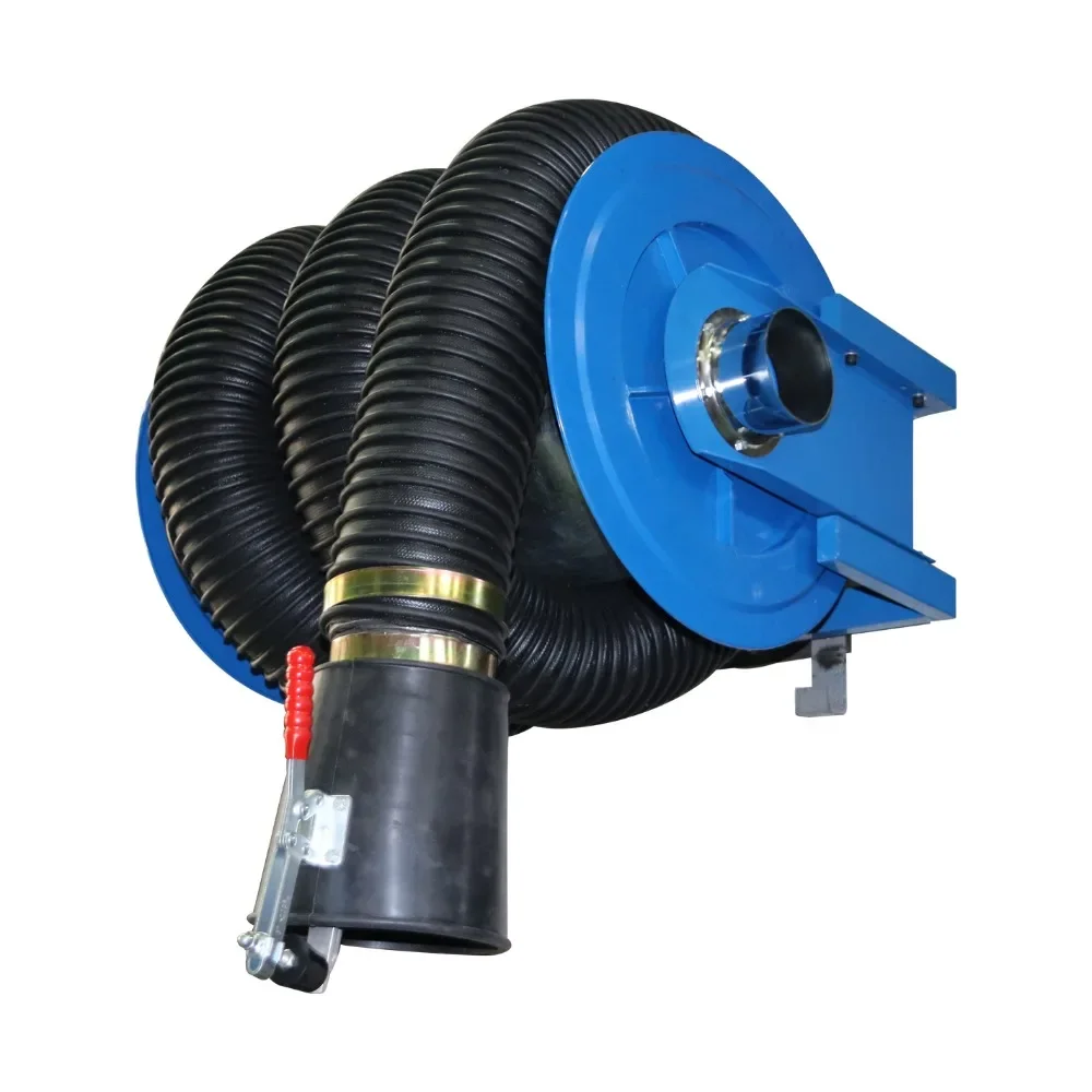 Spring-driven heat-resistant hose reels for service and workshop use Vehicle emission treatment equipment