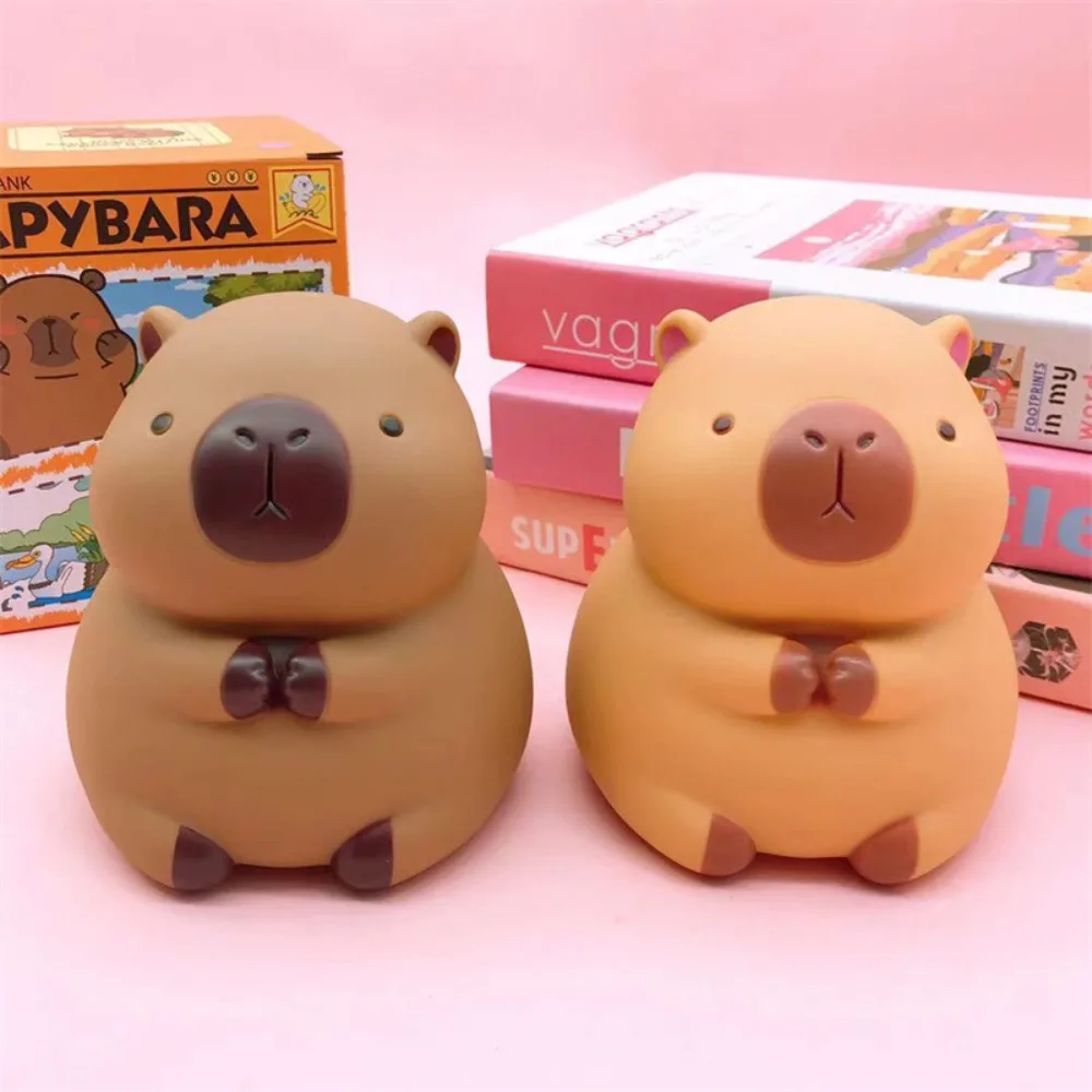저축 탱크 카피바라 돼지 저금통 장식 모델 카피바라 돈 상자 만화 Collectible Capybara Kids Storage Box
