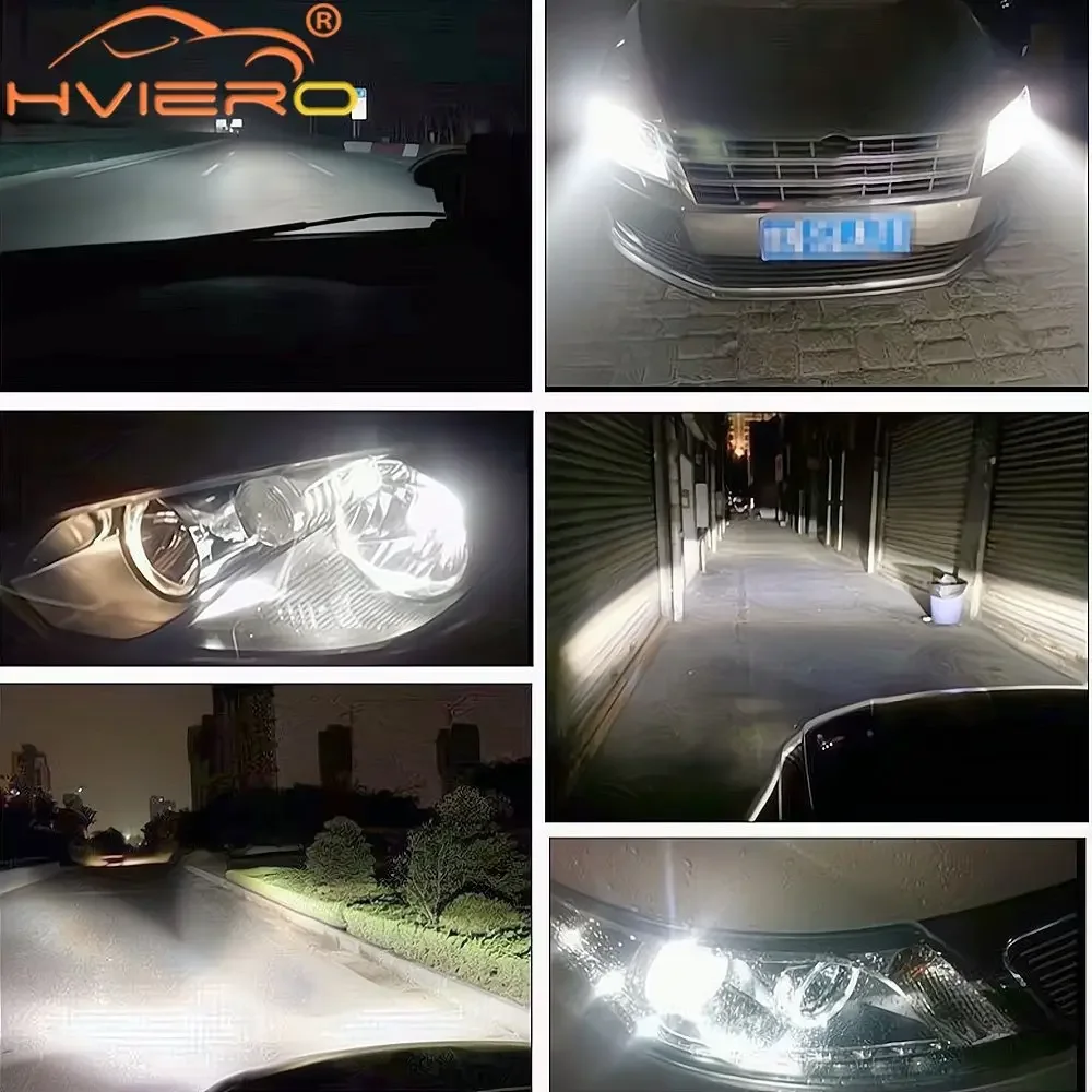 2PCS Headlamps Waterproof IP68 Conversion Kit High Low Beam G2 Lighting Warning Lights H4 2LED COB 20000LM Headlight 6000K White