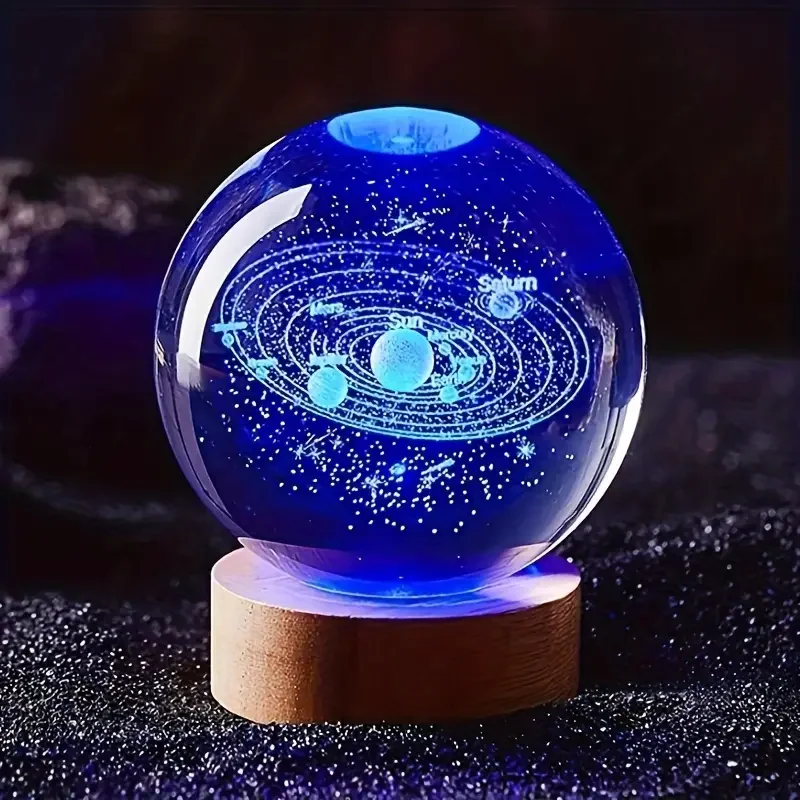 1pc, Solar System crystal ball nightlight, table lamp decoration for home tabletop decoration, girlfriend, wife birthday gift