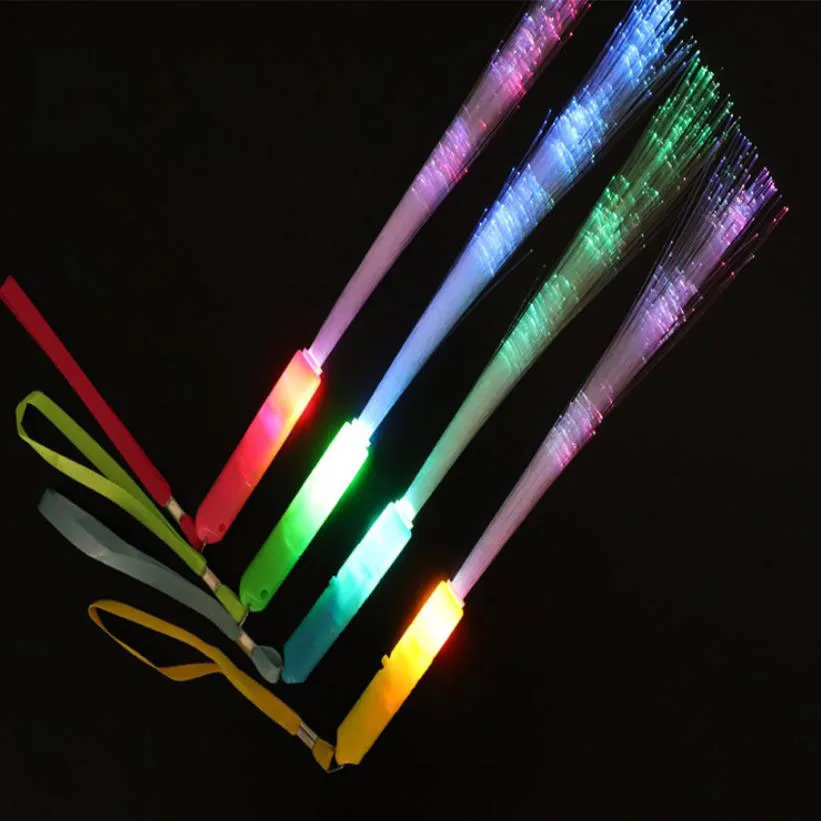 

100pcs Rave Party Glowing Wands LED Lighted Up Fiber Optic Wand Flashing Concerts Rave Party Birthday Favors