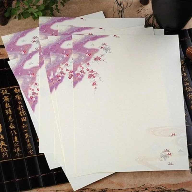 8 Sheets Chinese Landscape Painting Writing Papers Pretty Letter Papers for Teacher Student Stationery Gift for Friends