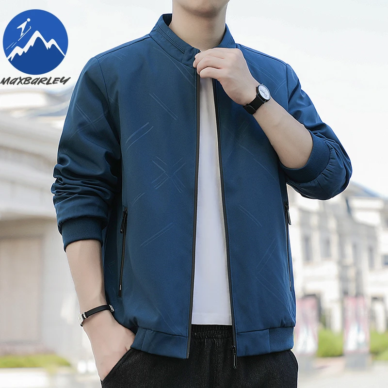 

Maxbarley Windproof Jacket Men 2026 New High Quality Loose Zipper Pocket Baseball Jacket Autumn Business Casual Loose Coats Man