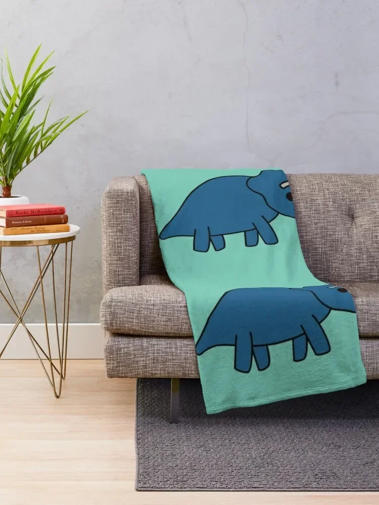 Cute Kawaii Triceratops Dino Throw Blanket Furrys Plush Blankets