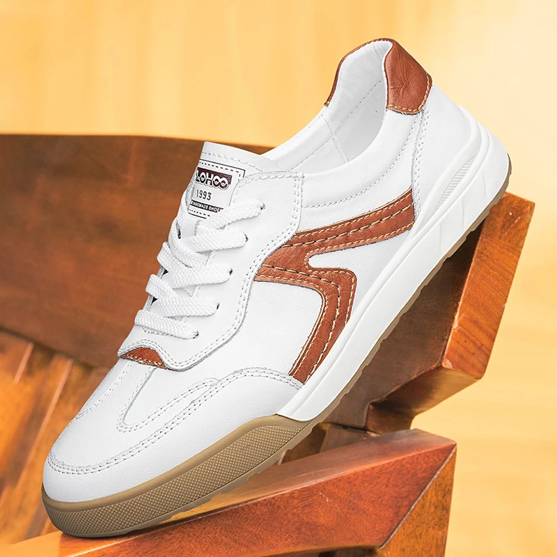 

High Quality Skateboard Shoes For Men Trainers Comfortable Leather Casual Sneakers Male Outdoor Anti-slip Men's Sports Sneakers