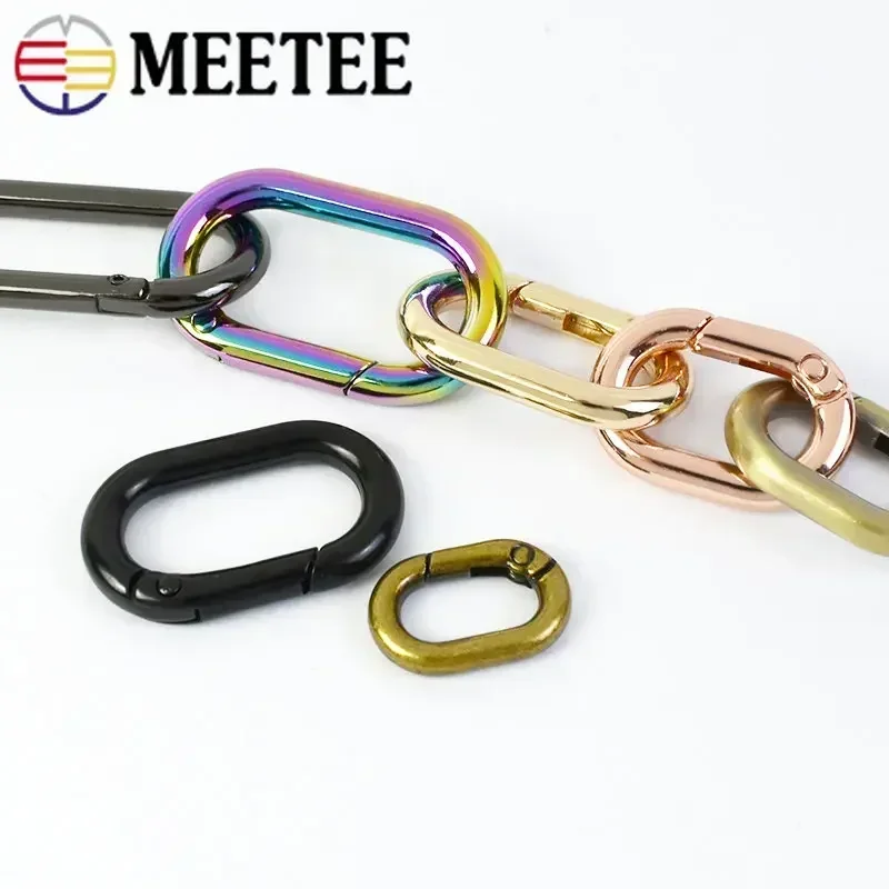 5/10Pc 13-40mm Ovale Primavera Fibbia In Metallo O Ring Apribile Clip Fibbie Borsa Cinghia Collegare Anelli Gancio Catena Del Cane chiusura a scatto