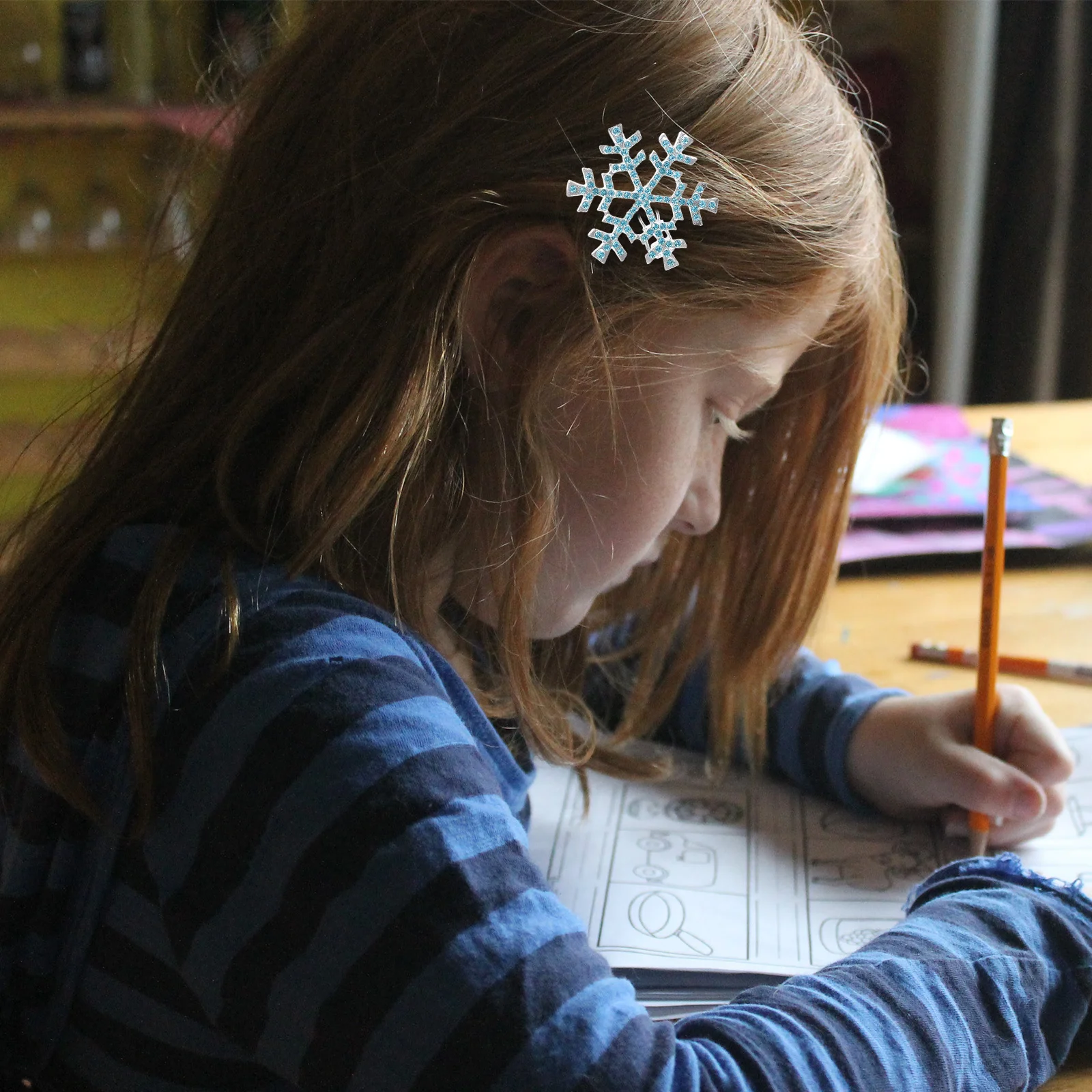 

6 шт., заколки для волос в виде снежинок, смешанные ленты, банты для детей, детские металлические зажимы, нескользящий дизайн для различных причесок, идея подарка