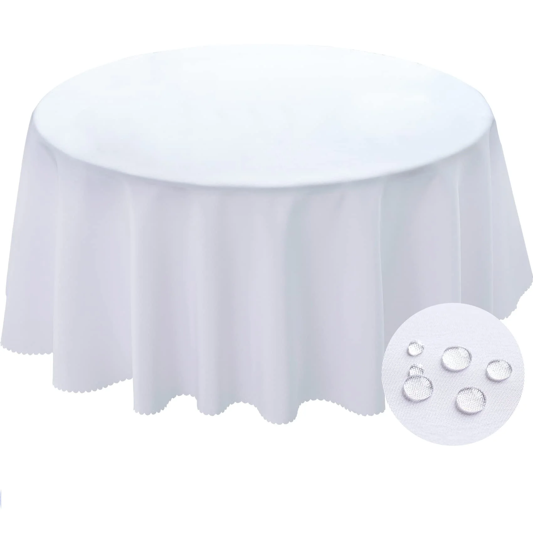 

Washable Polyester Table Cloth, Round Tablecloth, Stain Resistant, Dustproof, Table Cover for Camping, Picnic Party