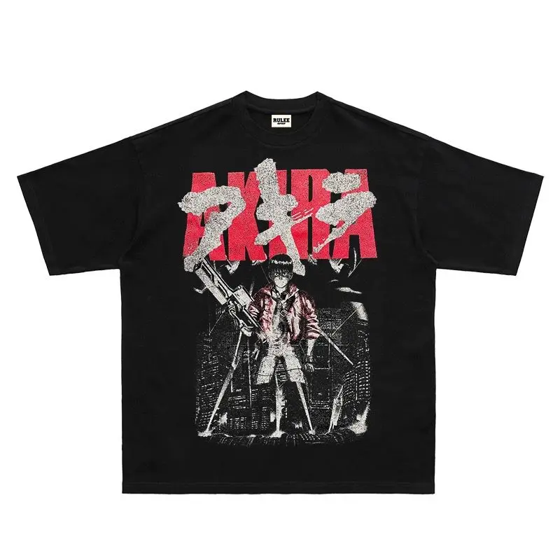 Akira Kaneda T-shirt Women Men Oversized Y2k Manga Cartoon Street Wear Short Sleeve T-shirts Hip Hop Cotton Loose Casual T-shirt