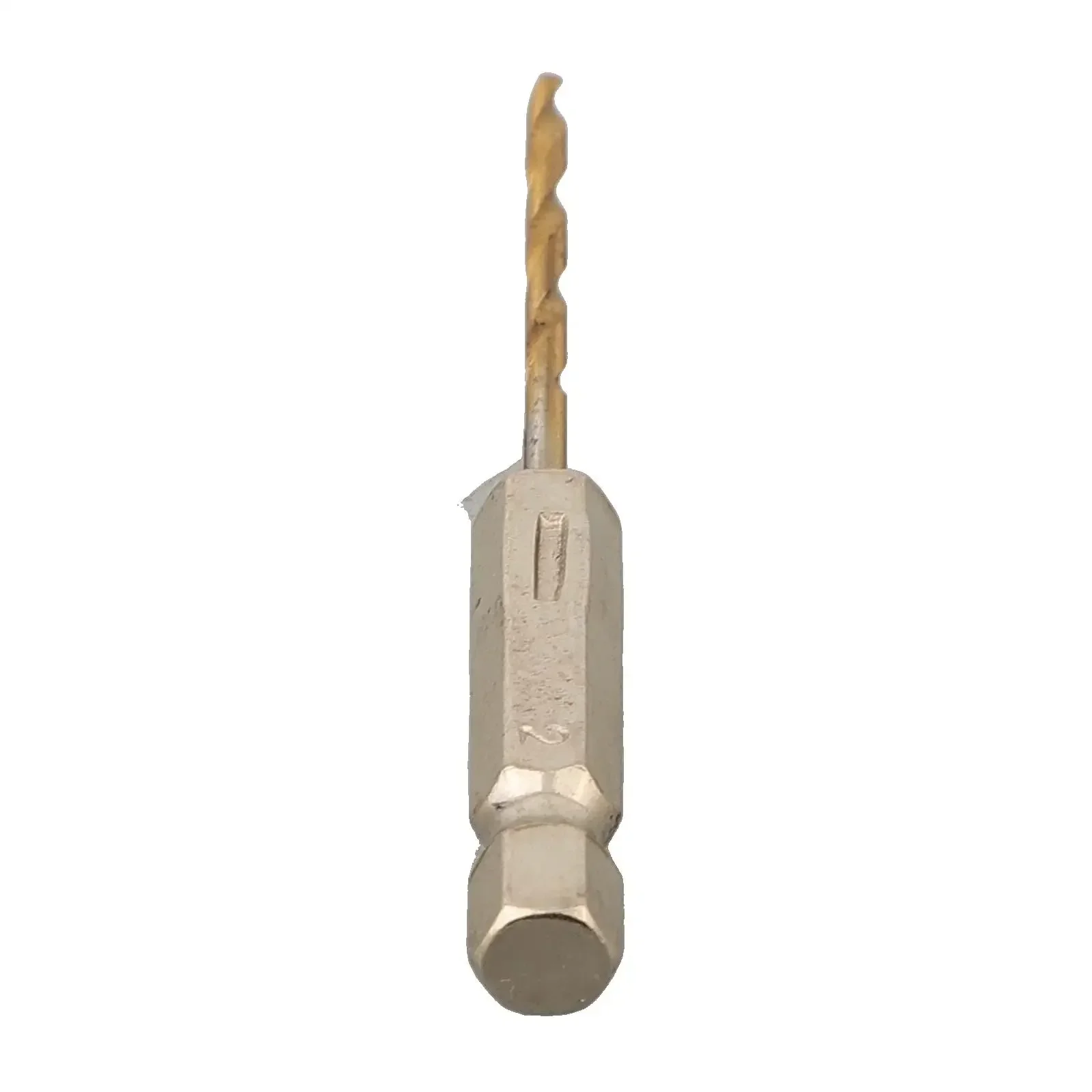Brand New Punta da trapano Codolo esagonale Acciaio ad alta velocità Alluminio 1.5mm/0.06\" Oro 1/4\" Codolo esagonale 1 pezzo di plastica 2.5mm/0.10\"