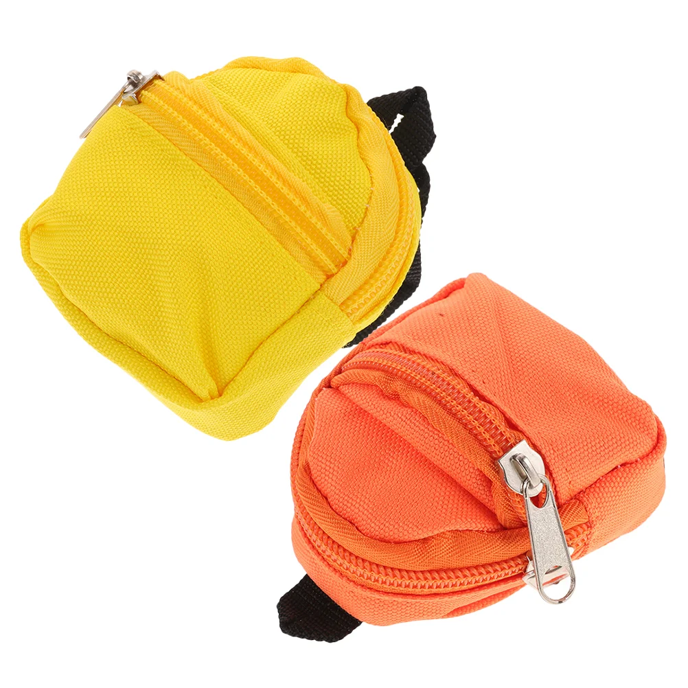 2 PCS Mini Backpack Dollhouse Decor Bag for School Accessories Toy Miniature