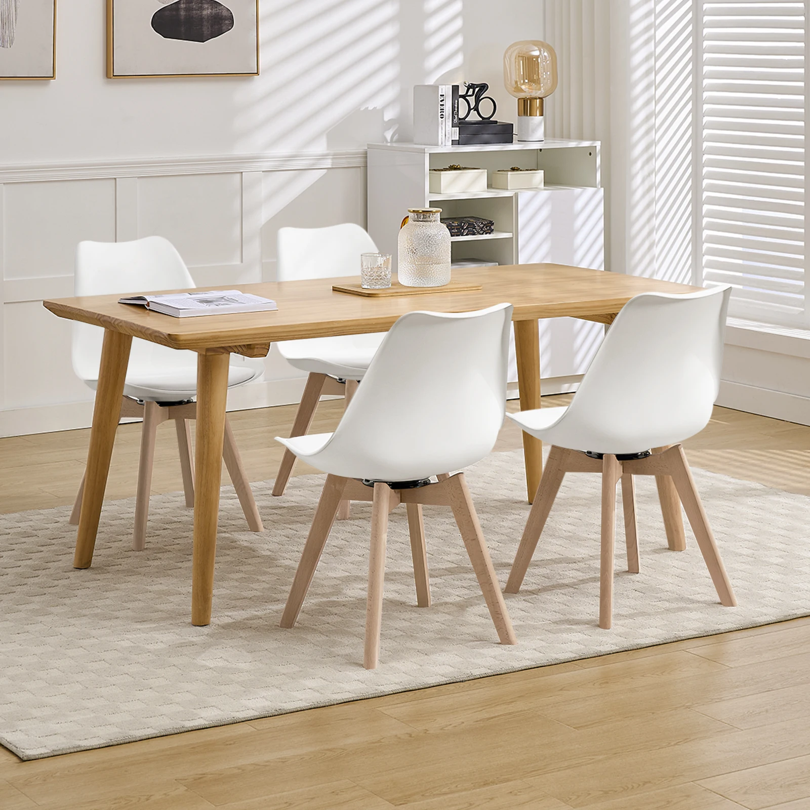 WOLTU 2 Teile/satz 360 Grad Drehbare Esszimmerstühle Ergonomische Freizeitstühle Gepolsterte