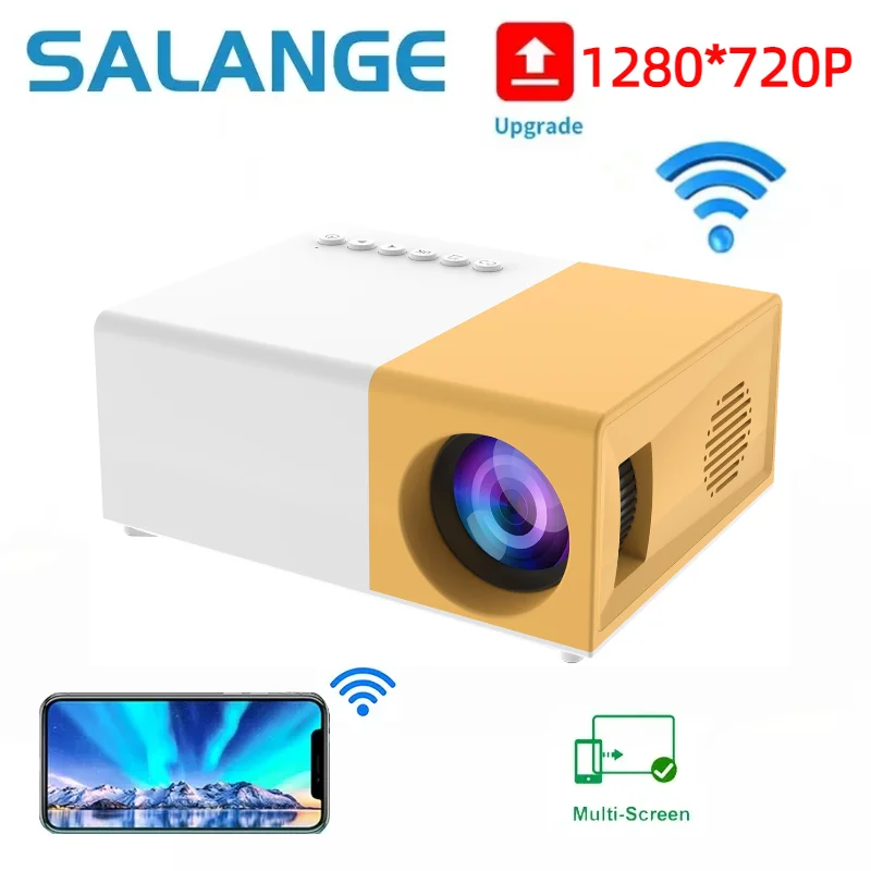 Salange MINI Projector J9C LED Portable Home Cinema 720P Sync Android iPhone Beamer Keystone Correction for 1080P Video TV Stick