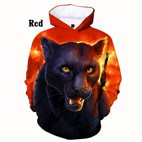 2023 Women/Men Fashion Panther 3D Print Hoodies Casual Sweatshirt Cool Long Sleeved Pullover