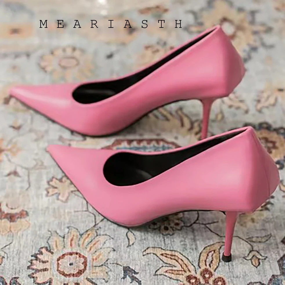 

Sexy Green pink Matte leather Thin High Heels Pumps Women Pointed Toe Slip On Shoes Elegant Prom Wedding Stripper Ladies Sandals
