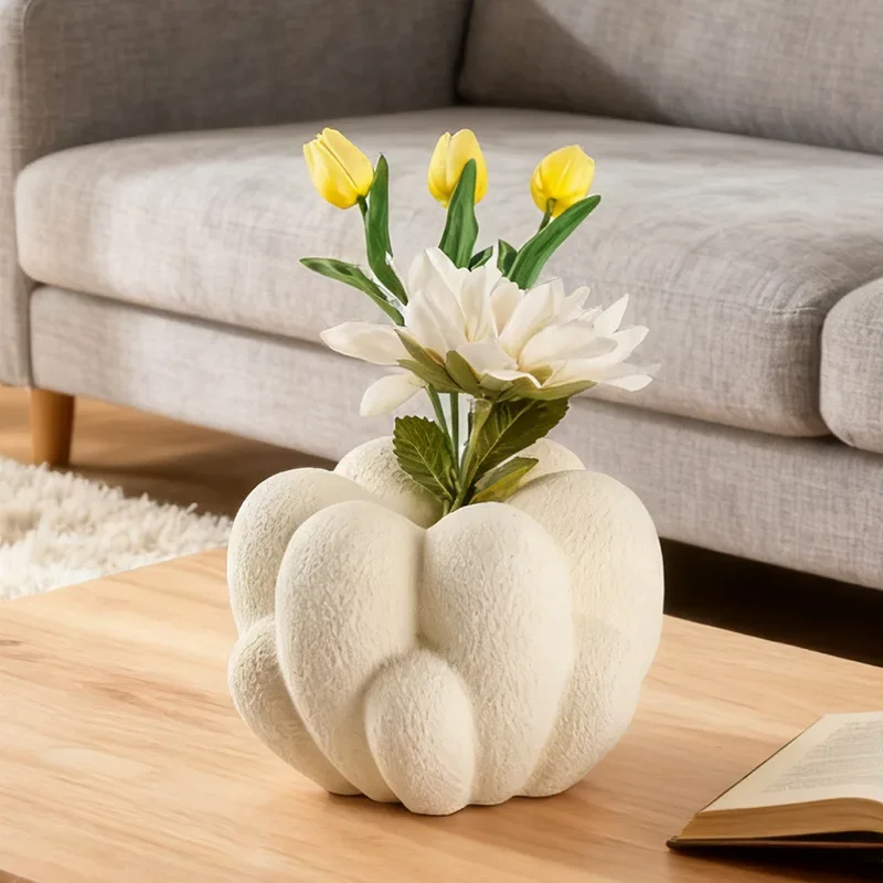 Modern art sand and gravel grainy vase abstract geometric ornament combination model flower utensil matching