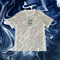 Brazil 2025 New White Gray Jersey Fans Summer 3D Printing Breathable Comfortable Outdoor Sports Training Clothes Short Sleeves