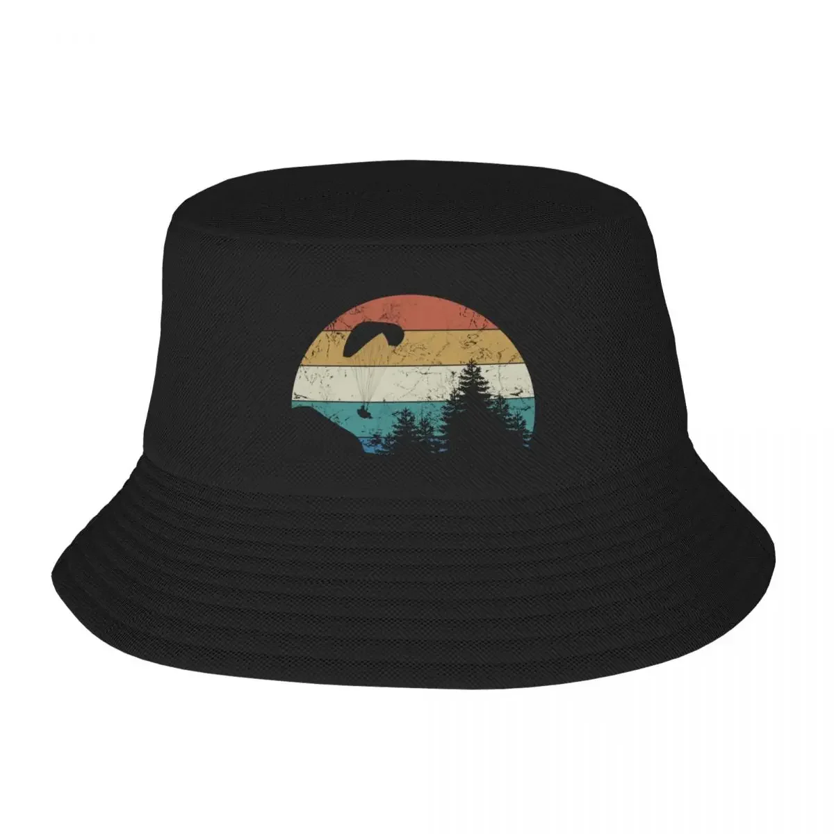 Paraglider Paragliding Paramotor Parachute Skydiving Sunset Bucket Hat party Hat  Hat Men's Caps Women's