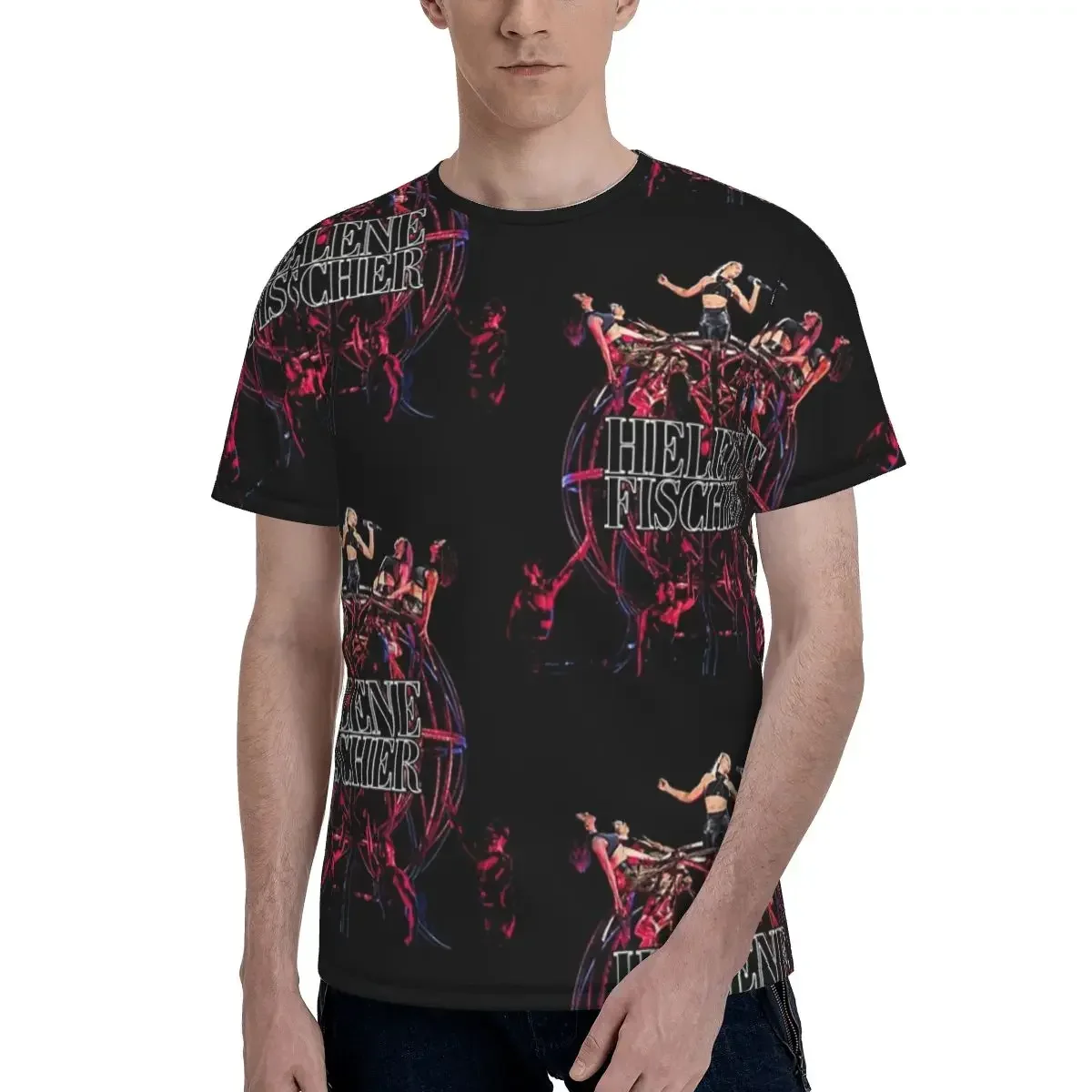 Helene Fischer T-Shirt for Men polyester T Shirts Men's Tees Short O-Neck Summer Clothes Tops