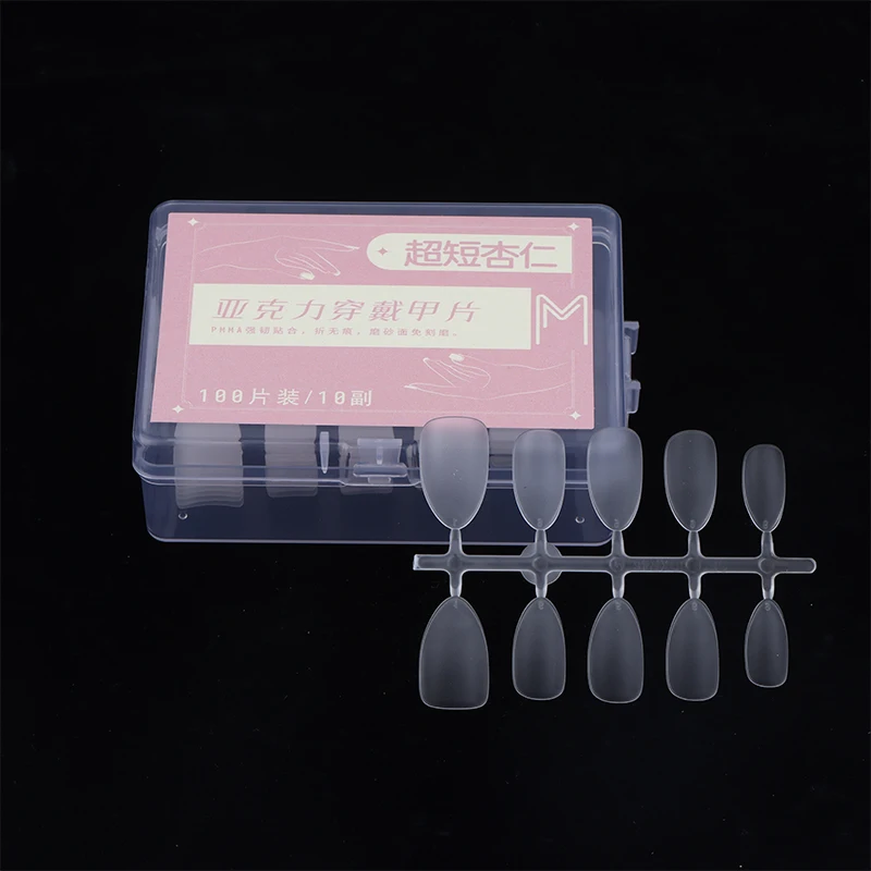 100pcs/box Matte Fake Nails NO Polishing Press On False Nails Medium Short Design High Matt Soft Gel Nail Tips For Extension