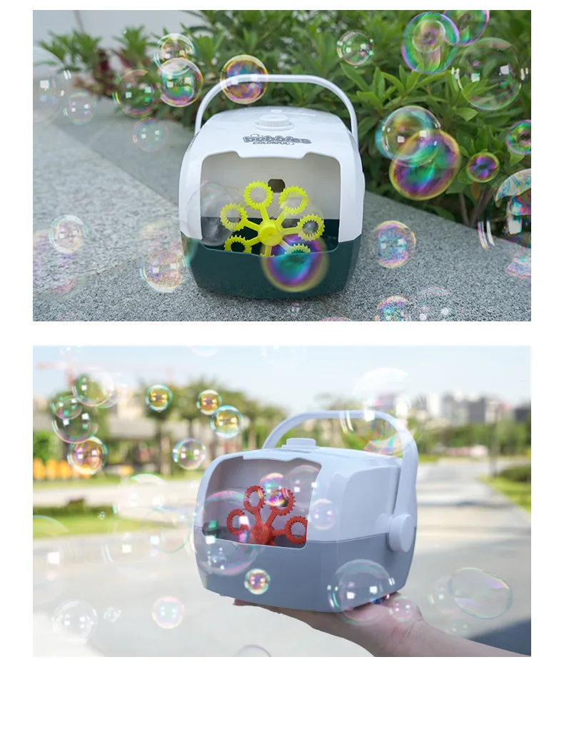 2024 New Bubble Gun Kids Fully Automatic One Key Stage Electric Bubble Machine Factory Direct Bubble Toys