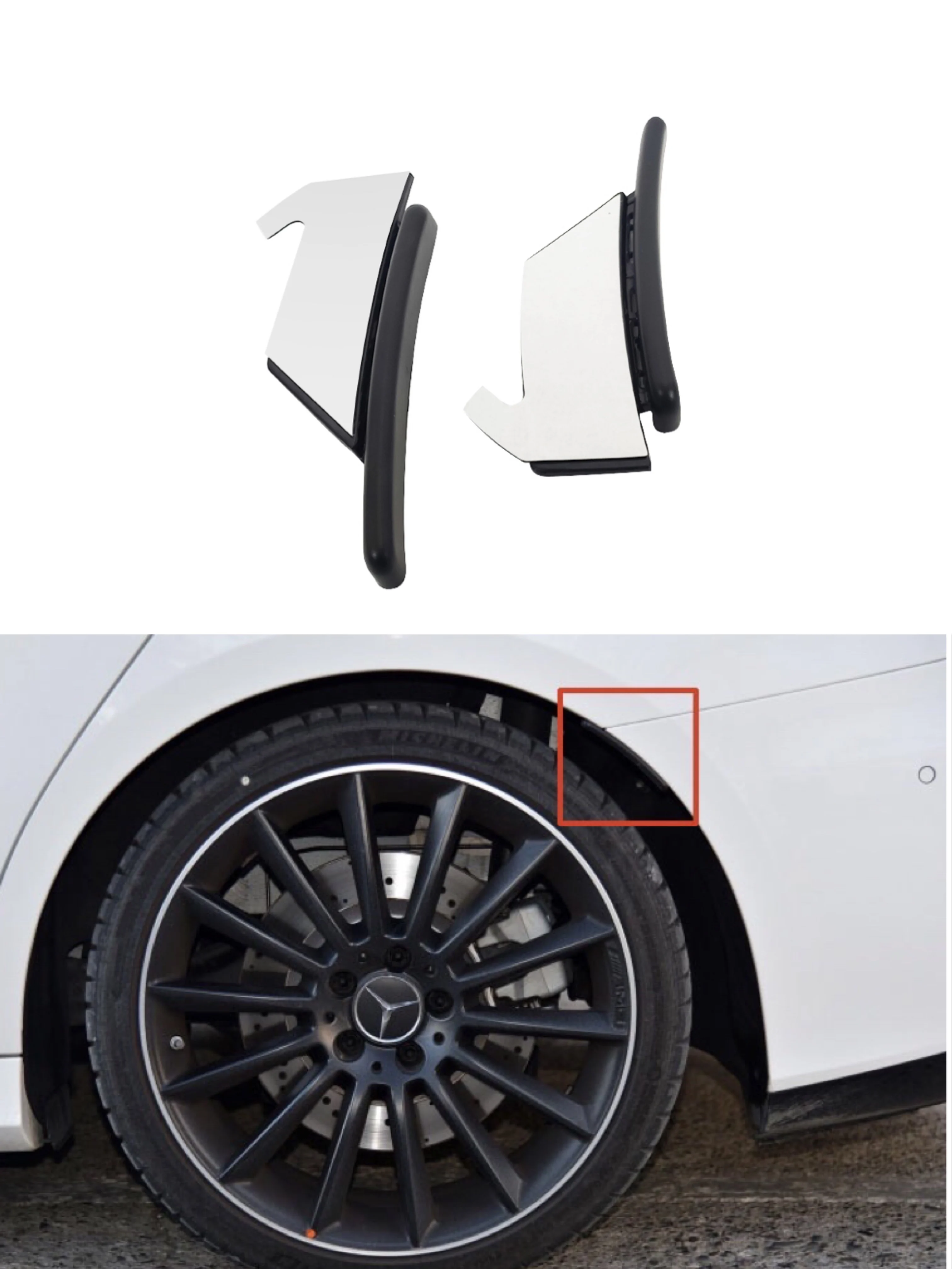 

For Benz W177 Sedan A-Class A180 A200 A250 A35 2019+ Car Rear Bumper Cover Trim Fender Flare Extension Wheel Eyebrow Lip