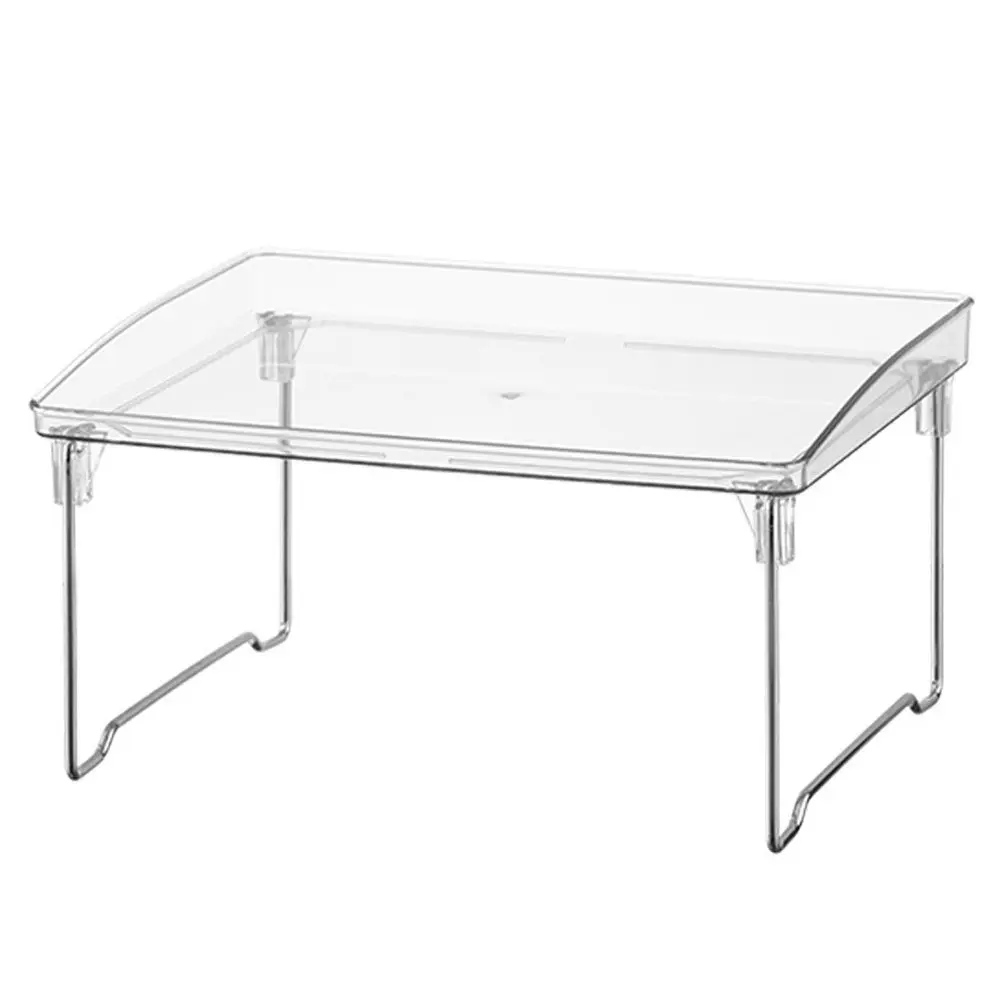 

Heavy Duty Stackable Metal Cabinet Organizer Rack Multi Tier Layered Shelf for Desktop Bathroom Kitchen Cosmetics Office Storage