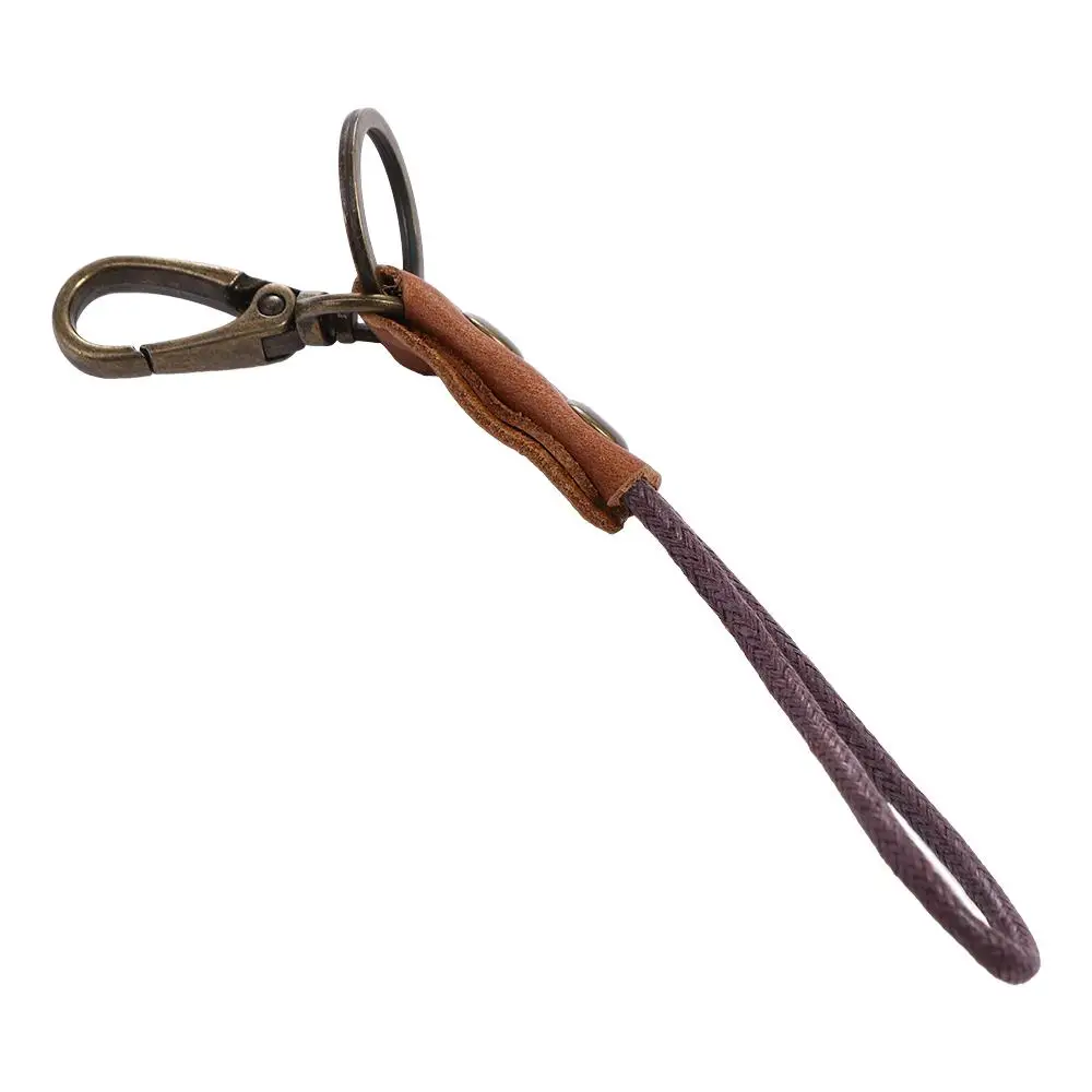 Car Keyring Cowhide ID Card Holder Keychain Badge Holder Work Card Holder Leather Lanyard Phone Neck Strap Wrist Neck Lanyard
