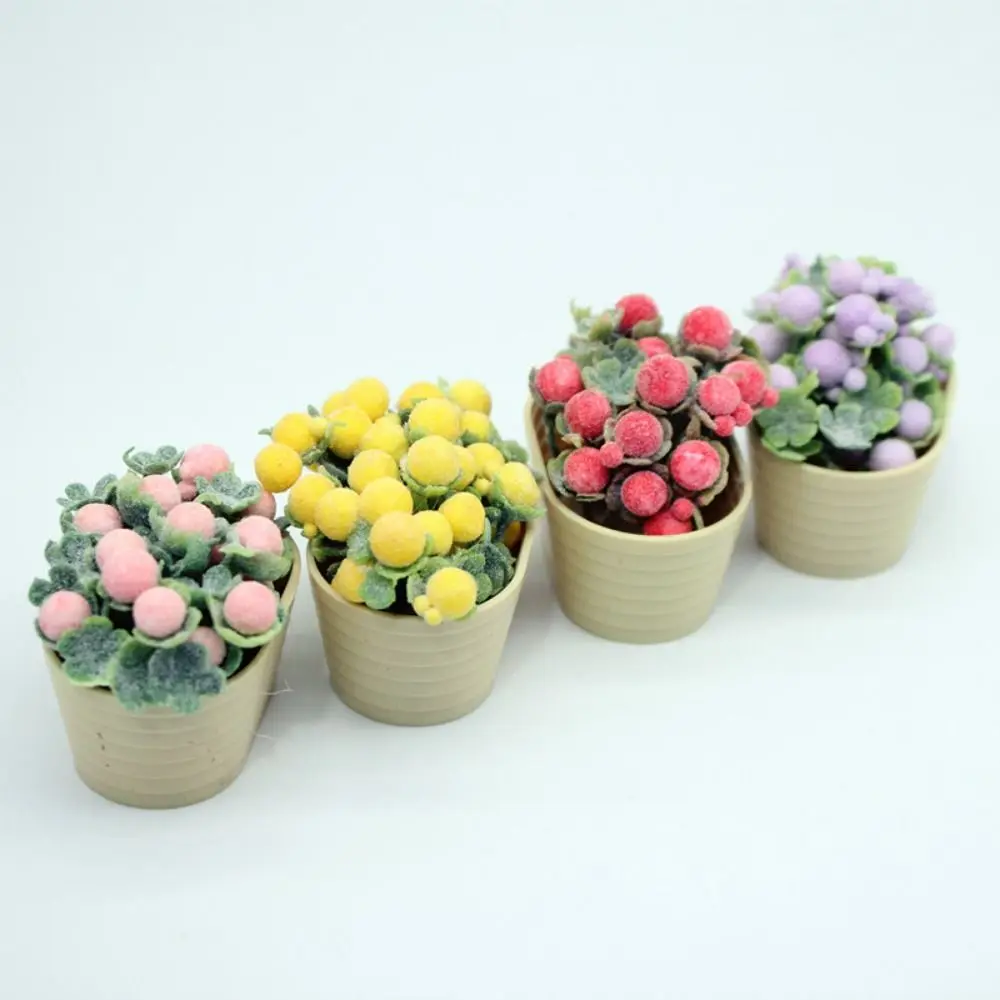 1/12 Puppenhaus Simulation Pflanze Miniatur 4 Farben Blume Pflanze Topf Puppenhaus Mikro Landschaft Blume