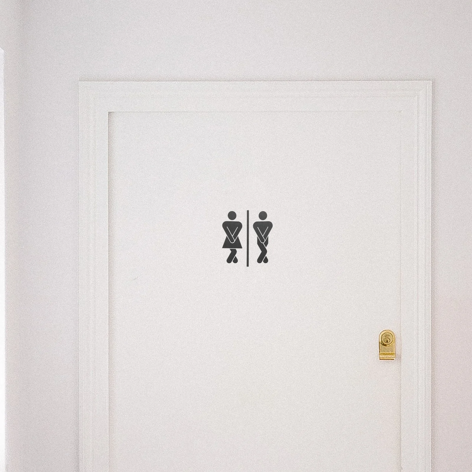 

2Pcs Bathroom Door Stickers PVC Washroom Signs Unisex Toilet Decor Funny Male Female Bathroom Wall Decals Home Restroom