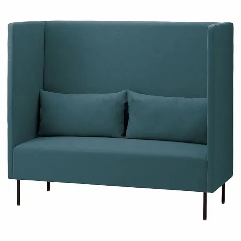 High Back Enclosed Reception Sofa with Privacy Screen Partition for Office Business Talks and Hall Leisure Seating Area