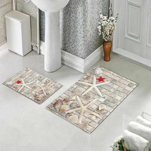 

Halıforum Bathroom Carpet Double Set for Closet With Non-Slip Base